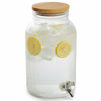 Drankdispenser - 6 liter - glas - limonadetap - waterdispenser - transparant