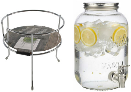 Drankdispenser/limonadetap - 3,8 ltr - inclusief standaard - 19 x 19 cm