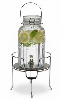 Drankdispenser/limonadetap - 4 ltr - inclusief standaard - 19 x 19 cm