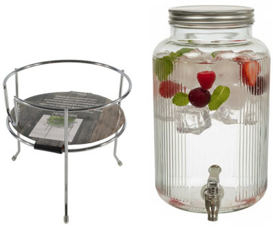 Drankdispenser/limonadetap - 5 ltr - inclusief standaard - 19 x 19 cm