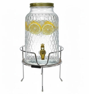 Drankdispenser/limonadetap - 6 ltr - inclusief standaard - 19 x 19 cm