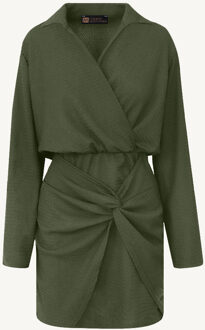 Draped Stretch Dress Army Legergroen