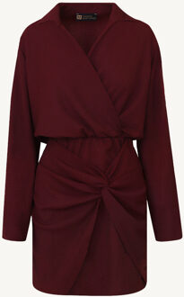 Draped Stretch Dress Burgundy Bordeauxrood
