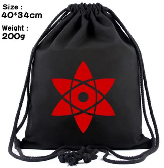 Drawstring Backpack Bag of Anime Naruto Black Backpack Sports Bag Fashion Travel Rucksack