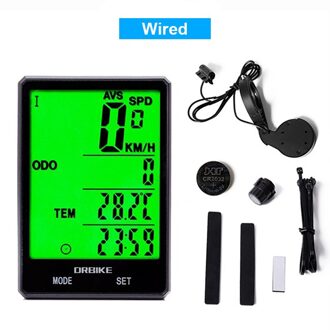 DRBIKE 2.8 ''Large Screen Fiets Draadloze Fiets Computer Fiets Touch Screen Snelheidsmeter Kilometerteller Fiets Regendicht Stopwatch Wired