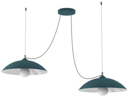 Dream Hanglamp, 2x E27, Metaal, Blauw Mediterraan/wit, D.40cm