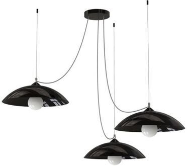 Dream Hanglamp, 3x E27, Metaal, Zwart Glanzend, D.40cm
