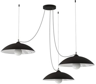 Dream Hanglamp, 3x E27, Metaal, Zwart Mat/wit, D.40cm