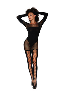 Dreamgirl Bodystocking Diamond - One Size - Zwart