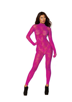 Dreamgirl Bodystocking met Vingerhandschoenen Diamant - Één maat - Azalea