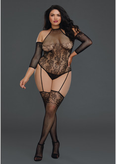 Dreamgirl Fishnet Teddy Bodystocking - Plus Size