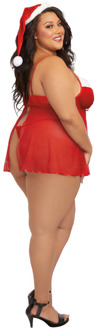 Dreamgirl Santa Babydoll, Thong and That - 1X
