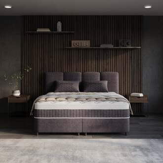 Dreamhouse 2-Persoons Boxspring Met Opbergruimte - Allure - Antraciet - Antraciet 180x200 Cm - - Inclusief Topper - Dekbed-Discounter.nl