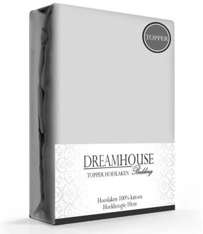 Dreamhouse Bedding Dreamhouse Topper Hoeslaken Katoen Grijs-90 x 220 cm