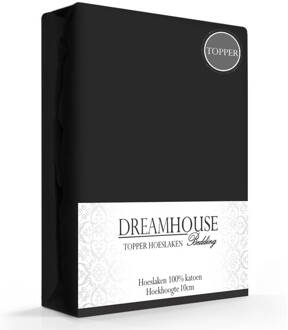 Dreamhouse Bedding Dreamhouse Topper Hoeslaken Katoen Zwart-90 x 200 cm