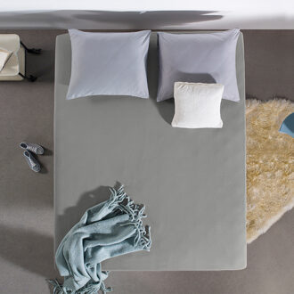 Dreamhouse Bedding Dubbel Geweven Hoeslaken Grijs Home Care -140 x 200/220 cm