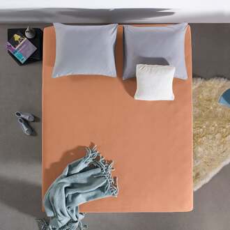 Dreamhouse Bedding Hoeslaken Dubbel Jersey - Dubbel Geweven Voor Extra Kwaliteit - Kreukvrij - Oranje Multikleur