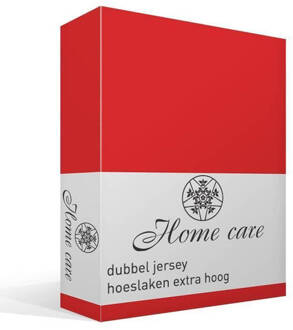 Dreamhouse Bedding Hoeslaken Dubbel Jersey - Dubbel Geweven voor Extra Kwaliteit - kreukvrij - Rood