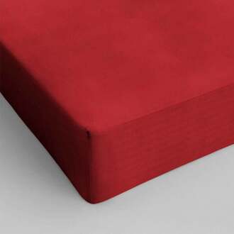 Dreamhouse Bedding katoen hoeslaken - 100% katoen - 2-persoons (120x200 cm) - Rood