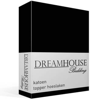 Dreamhouse Bedding Topper Hoeslaken Katoen Zwart-160 x 220 cm