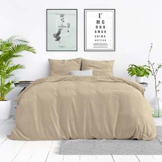Dreamhouse Dekbedovertrek Stone Washed - Zand - Lits-Jumeaux (240x220 Cm) - Zand & Beige Katoen - Effen - Dreamhouse - Dekbed-Discounter.nl