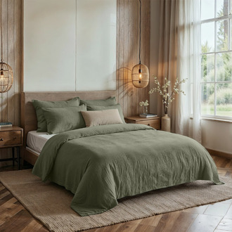 Dreamhouse Mousseline Dekbedovertrek - 140X200/220 + 1 x kussensloop 60x70 - Wit