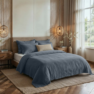 Dreamhouse Mousseline Dekbedovertrek - 200X200/220 + 2 x kussenslopen 60x70 - Wit