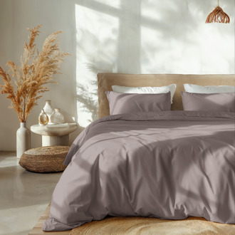 Dreamhouse Sale: -34% | Dekbedovertrek Percale Katoen Uni - Taupe - Lits-Jumeaux (240x220 Cm) - Taupe Percale Katoen Katoen - Effen - Dreamhouse - Dekbed-Discounter.nl