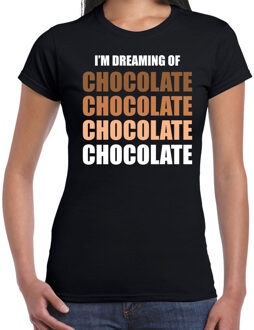 Dreaming of chocolate fun t-shirt zwart voor dames S
