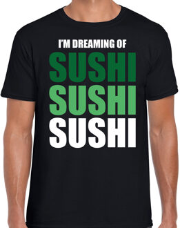 Dreaming of sushi fun t-shirt zwart voor heren 2XL