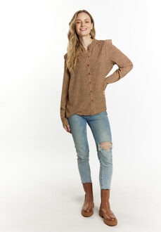 dreimaster Bloes met lange mouwen Dames Donker kameelbeige Bruin - XS