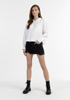 dreimaster Bloes met lange mouwen Dames wit - maat