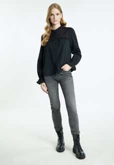 dreimaster Bloes met lange mouwen Dames zwart - maat