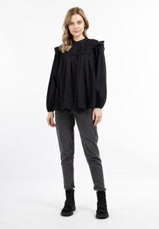 dreimaster Bloes met lange mouwen teylon Dames zwart