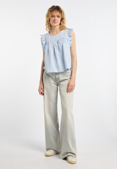 dreimaster Blouse Dames lichtblauw - maat