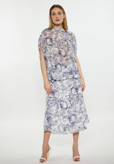 dreimaster Blouse Dames marine wit - maat Marineblauw