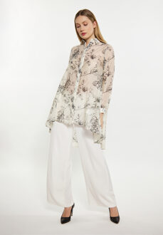 dreimaster Blouse Dames zwart en wit Zwart en Gebroken Wit - S