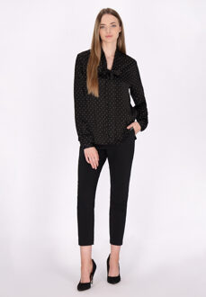 dreimaster Blouse Dames Zwart gestippeld