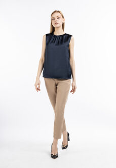 dreimaster blouse met korte mouwen Dames marine Navy - L