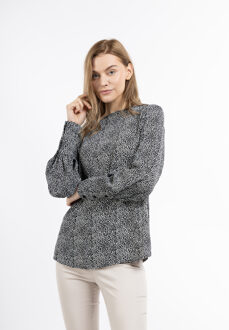 dreimaster Blouse shirt Dames zwart wit Zwart/wit