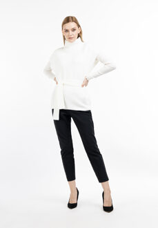 dreimaster Gebreide poncho Dames wolwit Gebroken wit