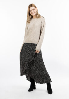 dreimaster Gebreide trui Dames beige melange - maat 2XL