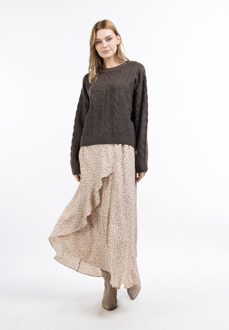 dreimaster Gebreide trui Dames donkerbruin Donker Bruin