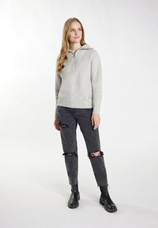 dreimaster Gebreide trui Dames grijs melange - maat 2XL