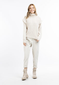 dreimaster Gebreide trui naemi Dames wolwit - maat Gebroken wit