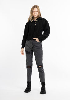 dreimaster Gebreide trui naemi Dames zwart - XL/2XL