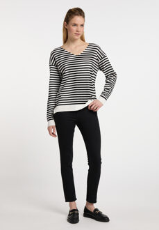 dreimaster Gebreide trui takelage Dames wol wit zwart - maat M/L Gebroken wit