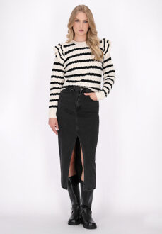 dreimaster Jumper Dames Zwart-witte strepen