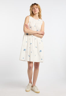 dreimaster midi-jurk Dames Wol Wit Blauw - maat Gebroken wit