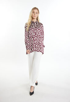 dreimaster overhemdblouse Dames Gebroken witte Bordeaux - maat
